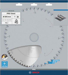 PRO Steel Circular Saw Blade, Corded, 305 x 2.2 x 25.4 mm, T72 - 0