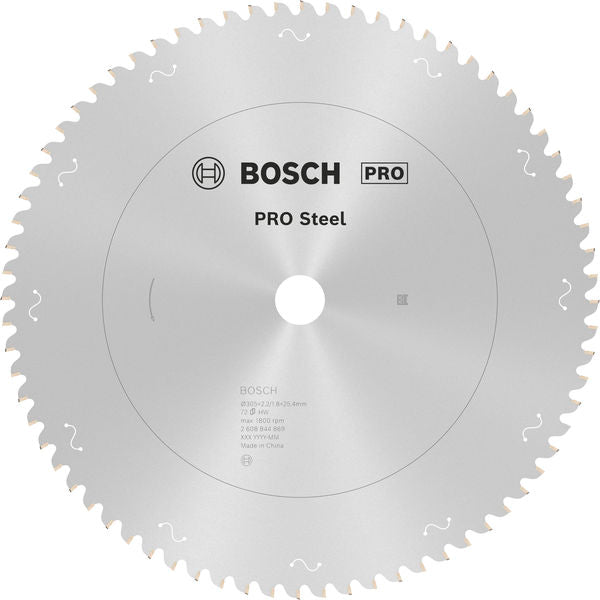 PRO Steel Circular Saw Blade, Corded, 305 x 2.2 x 25.4 mm, T72