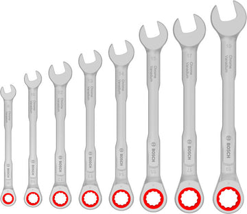 Bosch Ratchet Combination Wrench Set, 8-19 mm, 8 pcs