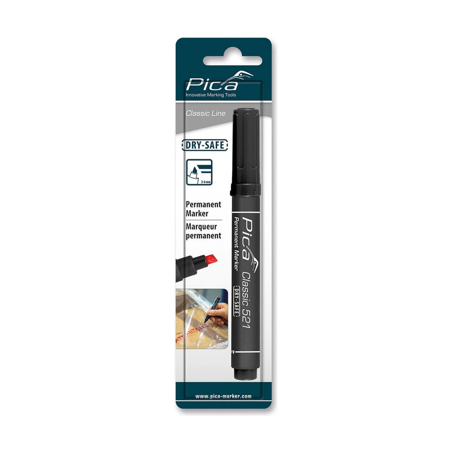 Pica Permanent Marker 2-6mm Chisel Tip Black Blister - image 01