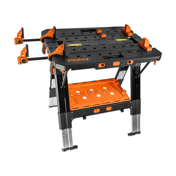 Pony Work Table - Sawhorse with 4 Piece Bench Dogs X2 Clamps - image 01