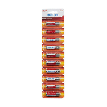 Philips Power Alkaline AA Batteries 10-Single Blister with Tear Card - image 01