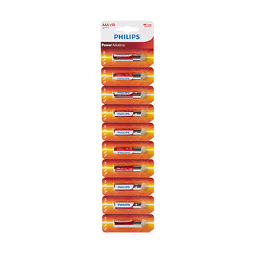 Philips Power Alkaline AAA Batteries 10-Single Blister with Tear Card - image 01