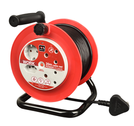 Image of  Masterplug Pro-Xt 4 Socket Without Switch 20 Metre Open Cable Reel Plastic inElectrical & Lighting,Electrical Accessories,Multiplugs & Extension Cords
