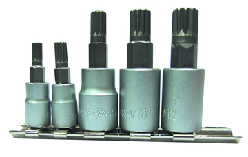 Image of Yato Spline Socket Set 5Pc M5-M12