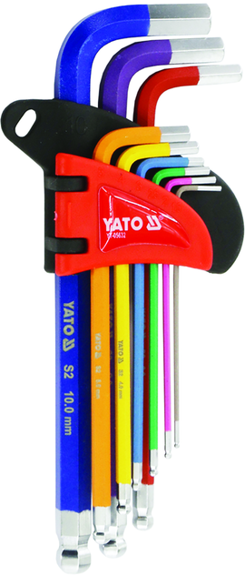 Image of Yato Hex-Key Set Long 9Pce Ball End 1.5-10mm
