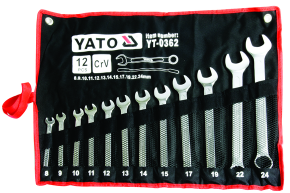 Image of Yato Spanner Set Comb 12Pc 8-24