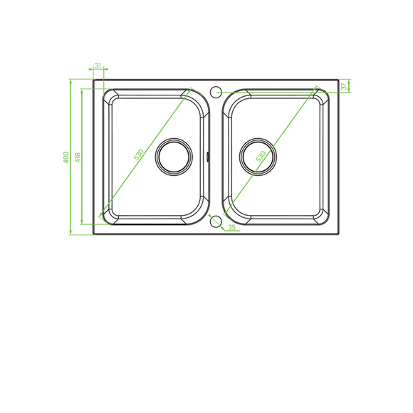 Laveo Celia Granite Sink 2 Bowl