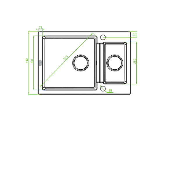 Laveo Celia Granite Sink 1.5 Bowl