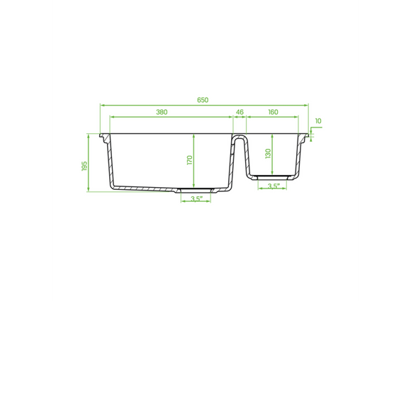 Laveo Celia Granite Sink 1.5 Bowl