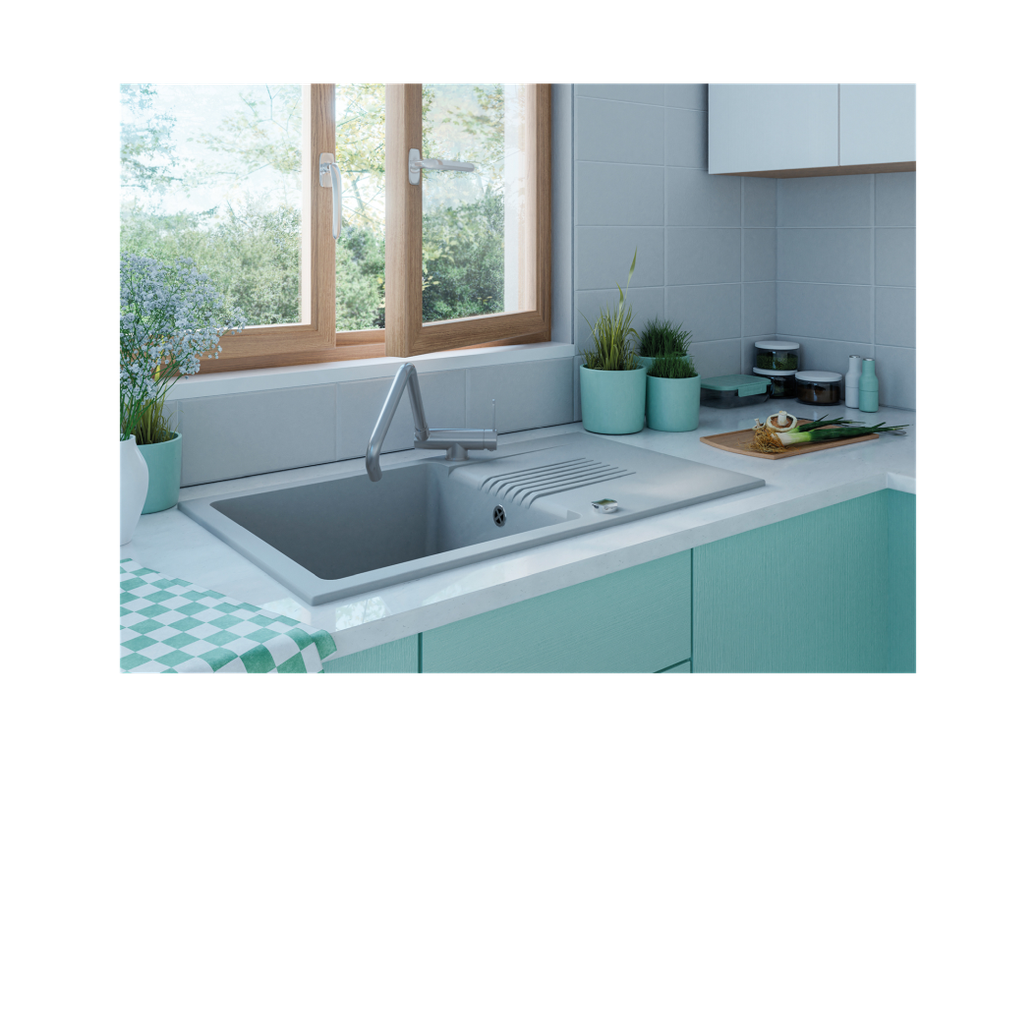 Laveo Celia Granite Sink 1 Bowl with Drainer