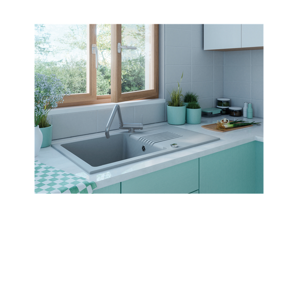 Laveo Celia Granite Sink 1 Bowl with Drainer