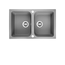 Buy grey Laveo Celia Granite Sink 2 Bowl