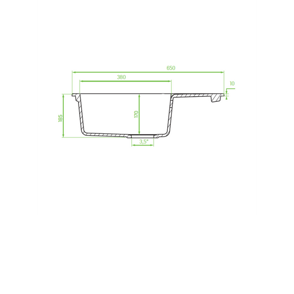 Laveo Celia Granite Sink 1 Bowl Half Drainer