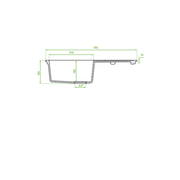Laveo Barbados Granite Sink 1 Bowl
