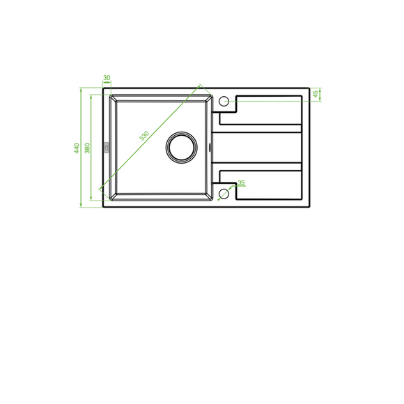 Laveo Barbados Granite Sink 1 Bowl