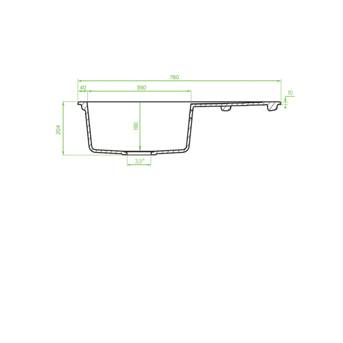 Laveo Dafne Granite Sink 1 Bowl with Full Drainer Round