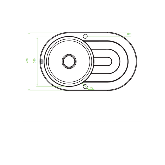 Laveo Dafne Granite Sink 1 Bowl with Full Drainer Round