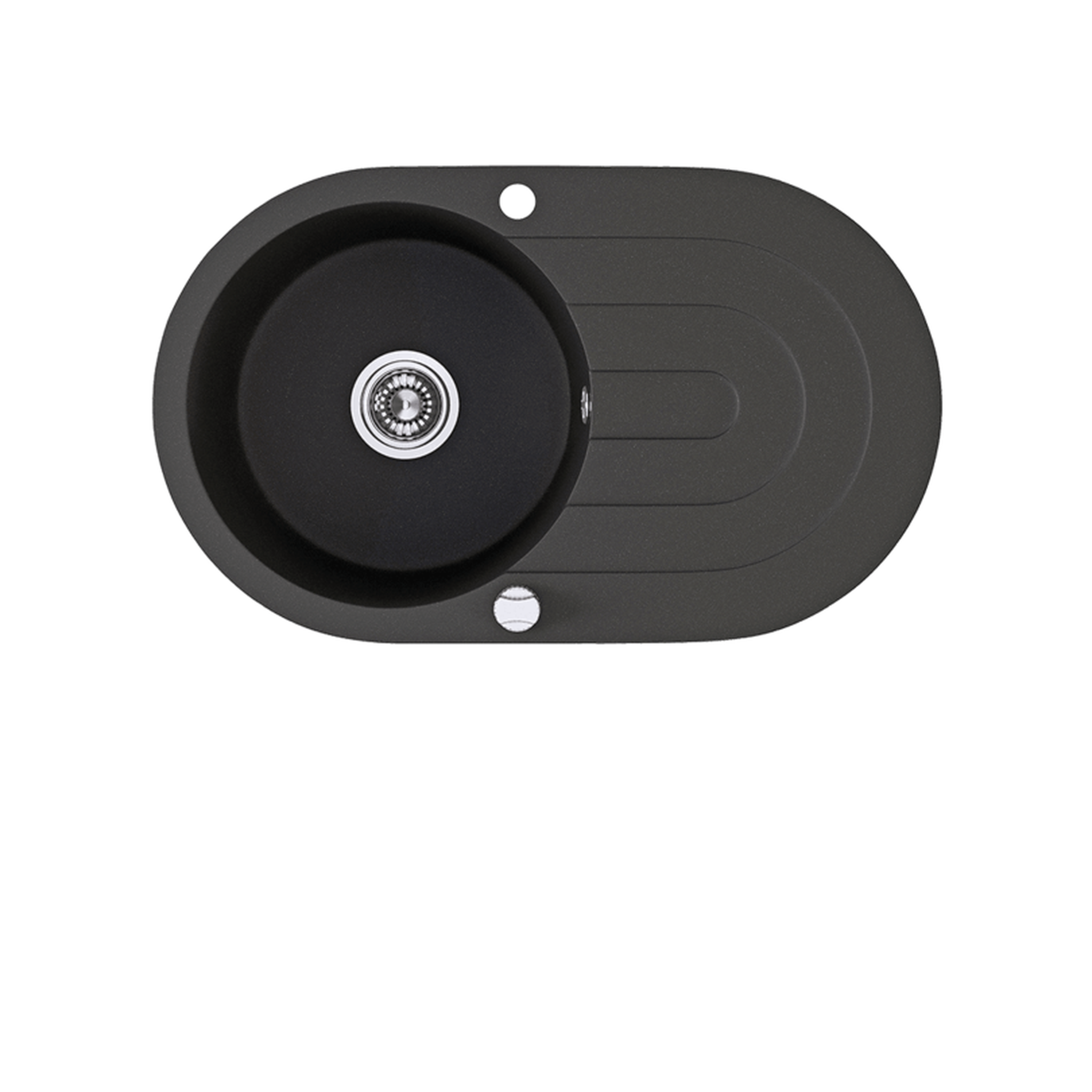 Buy black Laveo Dafne Granite Sink 1 Bowl with Full Drainer Round