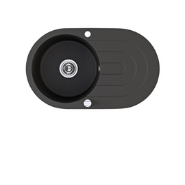 Buy black Laveo Dafne Granite Sink 1 Bowl with Full Drainer Round