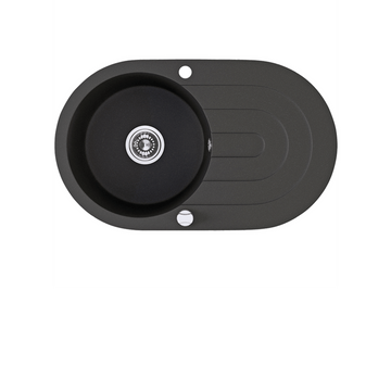 Buy black Laveo Dafne Granite Sink 1 Bowl with Full Drainer Round