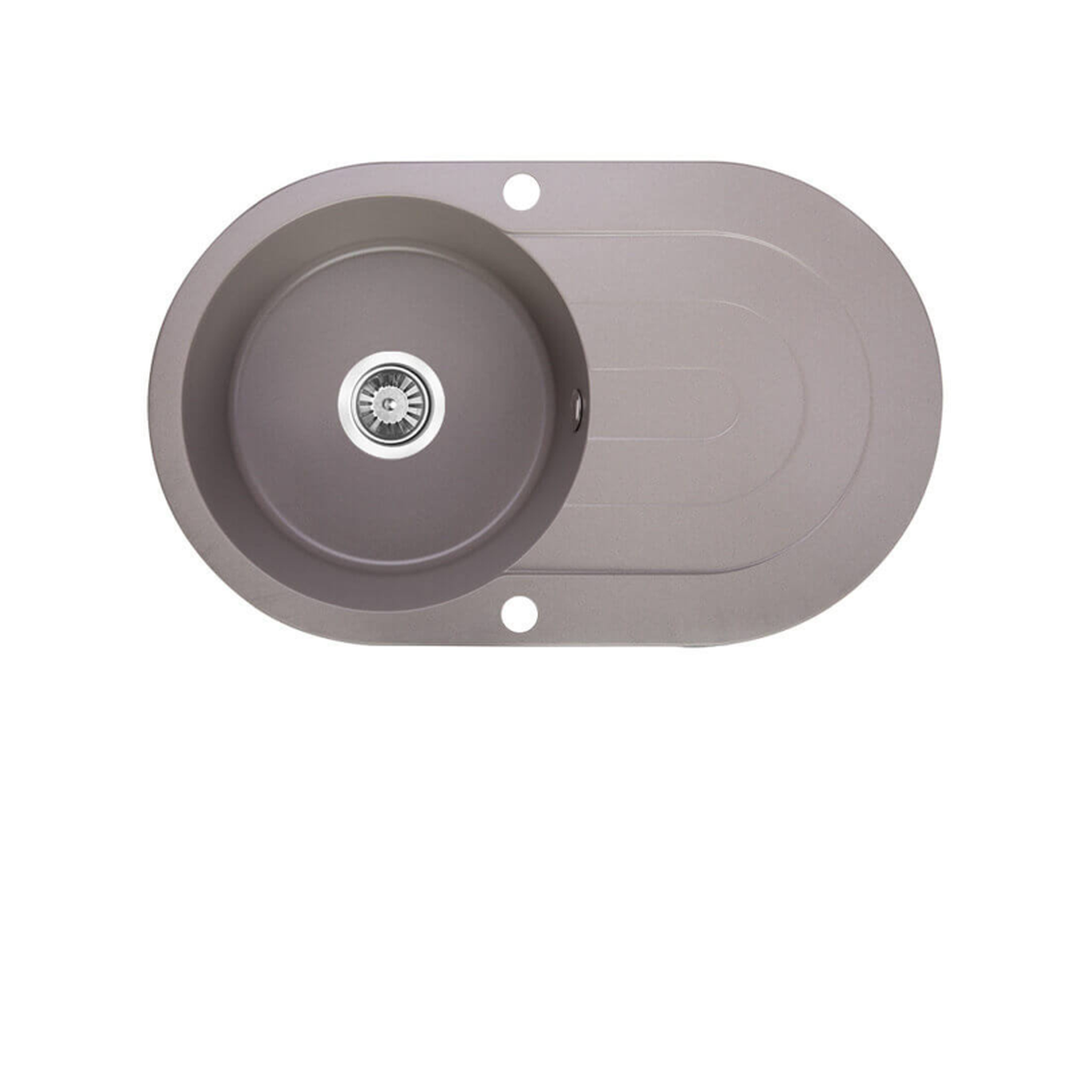 Buy grey Laveo Dafne Granite Sink 1 Bowl with Full Drainer Round