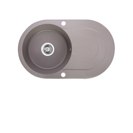 Buy grey Laveo Dafne Granite Sink 1 Bowl with Full Drainer Round
