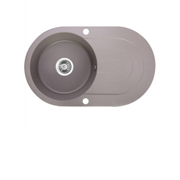 Buy grey Laveo Dafne Granite Sink 1 Bowl with Full Drainer Round