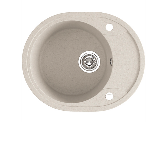 Laveo Dafne Granite Sink 1 Bowl with Half Drainer Round