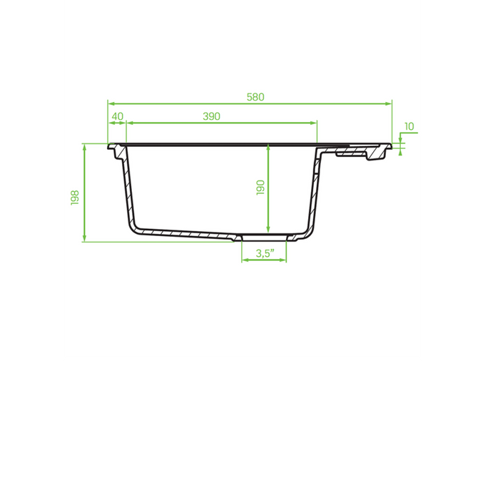 Laveo Dafne Granite Sink 1 Bowl with Half Drainer Round