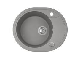 Buy grey Laveo Dafne Granite Sink 1 Bowl with Half Drainer Round