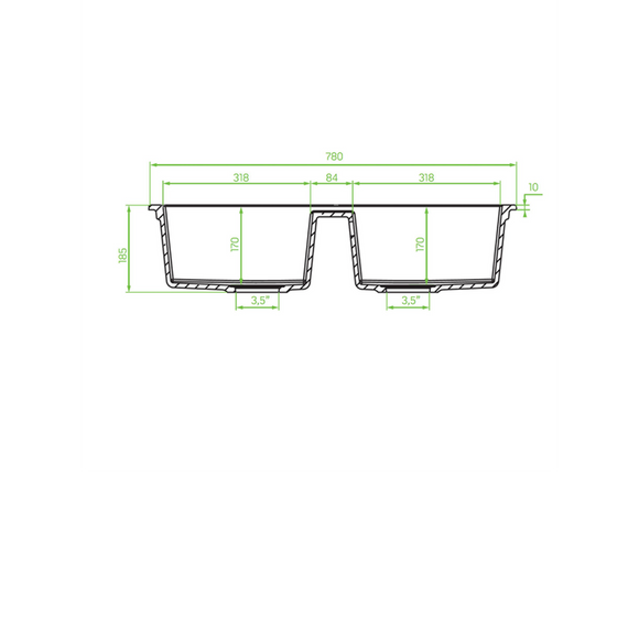 Laveo Barbados Granite Sink 2 Bowl