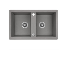 Buy grey Laveo Barbados Granite Sink 2 Bowl