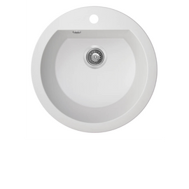 Buy white Laveo Dafne Granite Sink 1 Bowl T/HL Round