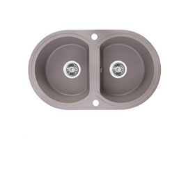 Buy grey Laveo Dafne Granite Sink 2 Bowl