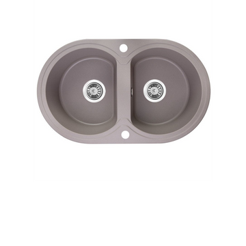 Buy grey Laveo Dafne Granite Sink 2 Bowl