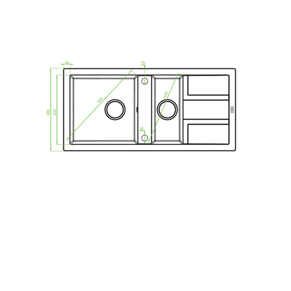 Laveo Barbados Granite Sink 1.5 Bowl