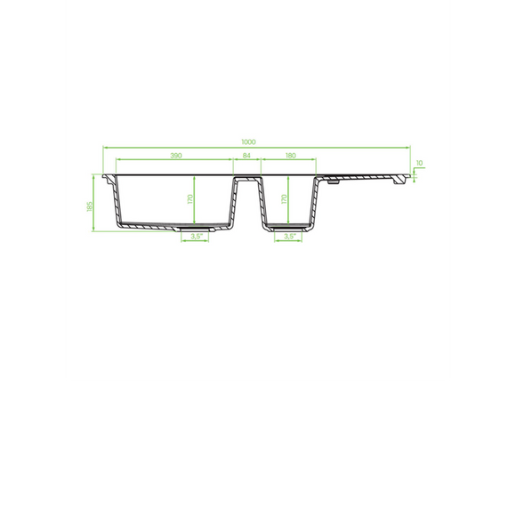 Laveo Barbados Granite Sink 1.5 Bowl