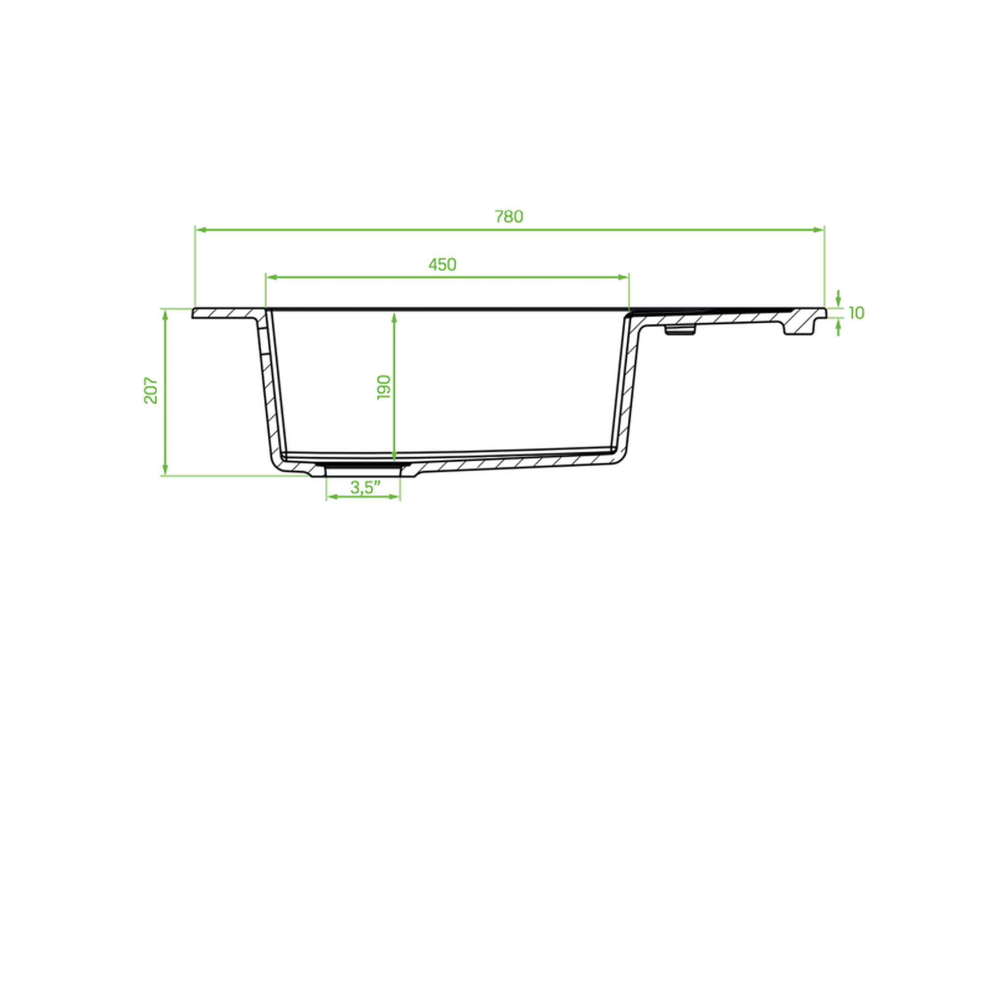 Laveo Pioneer Granite Sink 1 Bowl with Half Drainer