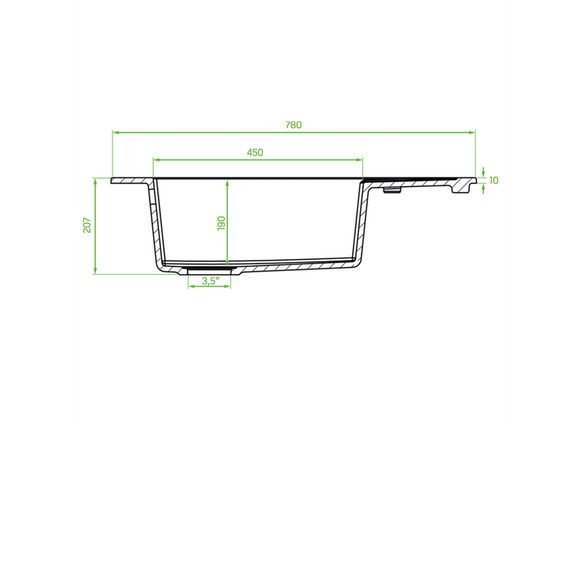 Laveo Pioneer Granite Sink 1 Bowl with Half Drainer
