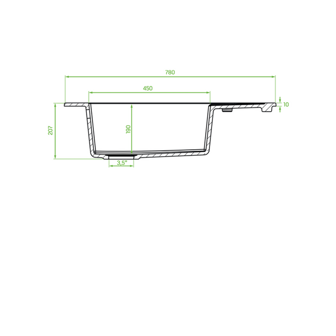 Laveo Pioneer Granite Sink 1 Bowl with Half Drainer