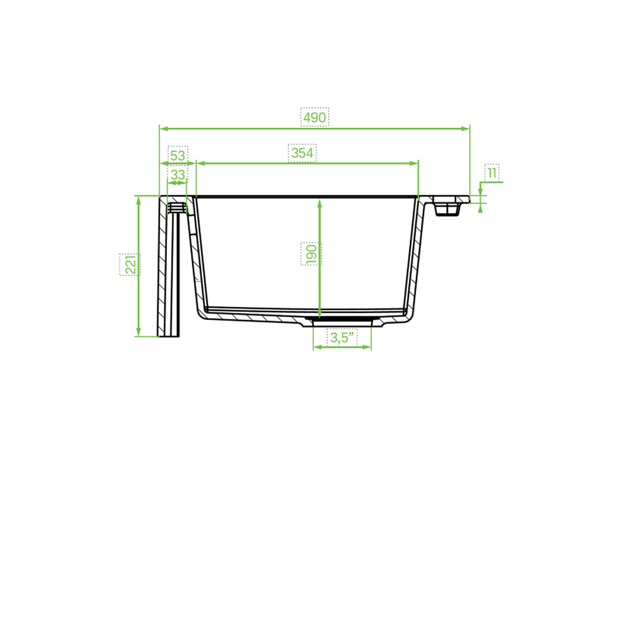 Laveo Komodo Granite Sink 1 Bowl