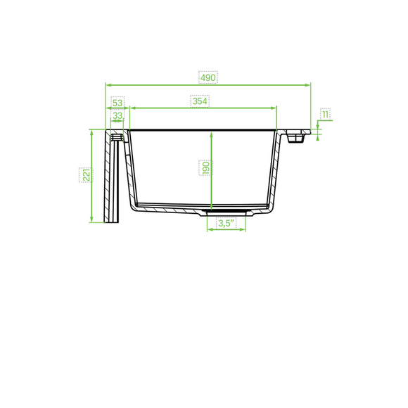 Laveo Komodo Granite Sink 1 Bowl
