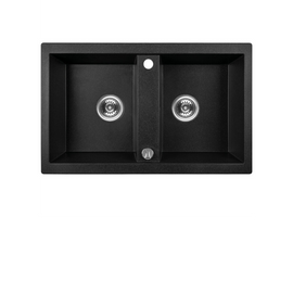 Buy monochrome-black Laveo Barbados Granite Sink 2 Bowl