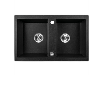 Buy monochrome-black Laveo Barbados Granite Sink 2 Bowl