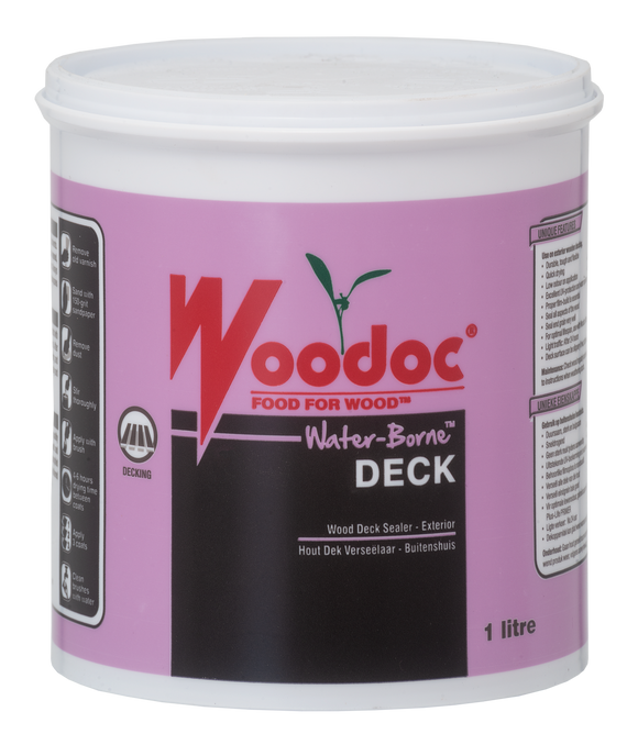 Image of Woodoc Water-Borne Deck 1L Clear Low Gloss in Woodcare Products