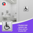 Parrot Sign Symbolic 150x150mm Black Printed Disabled Toilet Sign On Brushed Aluminum Acp - image 02