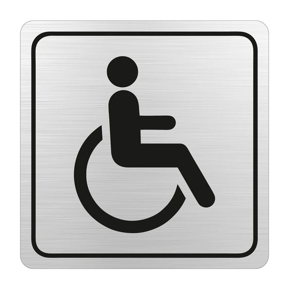 Parrot Sign Symbolic 150x150mm Black Printed Disabled Toilet Sign On Brushed Aluminum Acp - image 03