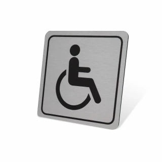 Parrot Sign Symbolic 150x150mm Black Printed Disabled Toilet Sign On Brushed Aluminum Acp - image 05