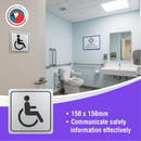 Parrot Sign Symbolic 150x150mm Black Printed Disabled Toilet Sign On Brushed Aluminum Acp - image 06